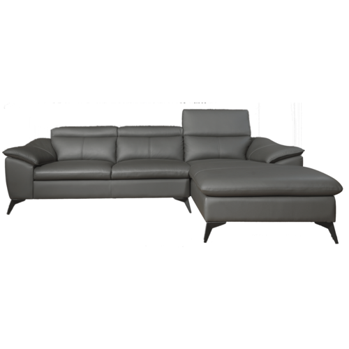 195 3L SHAPE SOFA-8107 DARK GREY