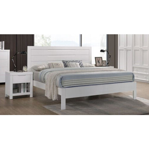 QB-8360-WHT Summer Queen Wooden Bed