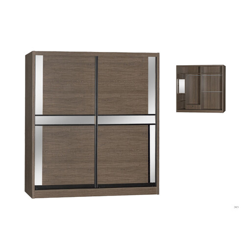 WD-B833-RWN 8FT 2 Sliding Soft Close Doors Wardrobe (K/D)