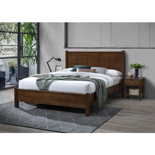 DB-A9100Q-WN 5FT JOSE WOODEN QUEEN BED WITH 10PCS LVL SLAT BASE