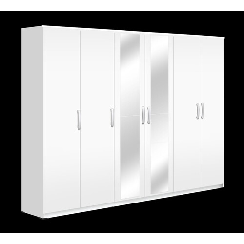 ORC 6 DOOR WARDROBE-M WHITE