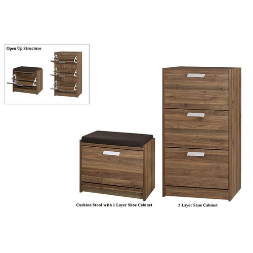 SC-C426-CLW Shoe Cabinet+Cushion Stool (K/D)