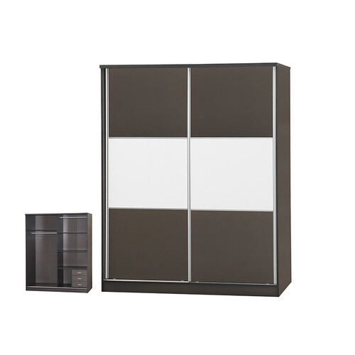 WD-6076-WG 5FT 2 Sliding Doors Wardrobe