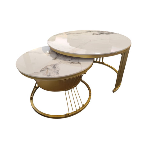 YY-661G COFFEE TABLE, GOLD FRAME